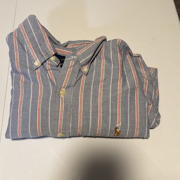 Ralph Lauren Blue and Pink Striped Button Down Shirt - Picture 1 of 9